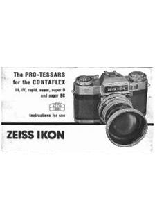 Zeiss Ikon Contaflex Super manual. Camera Instructions.